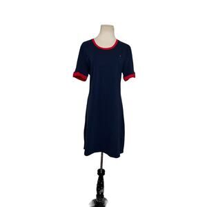 Tommy Hilfiger short sleeves crew neck mini shirt dress size Large
